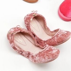 Kate Spade Globe velvet travel ballet flats